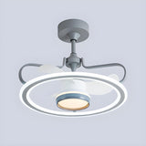 Nordic Fashion Ring Metal Ceiling Fan with LED Light Image - 7