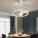 Nordic Fashion Ring Metal Ceiling Fan with LED Light Image - 8