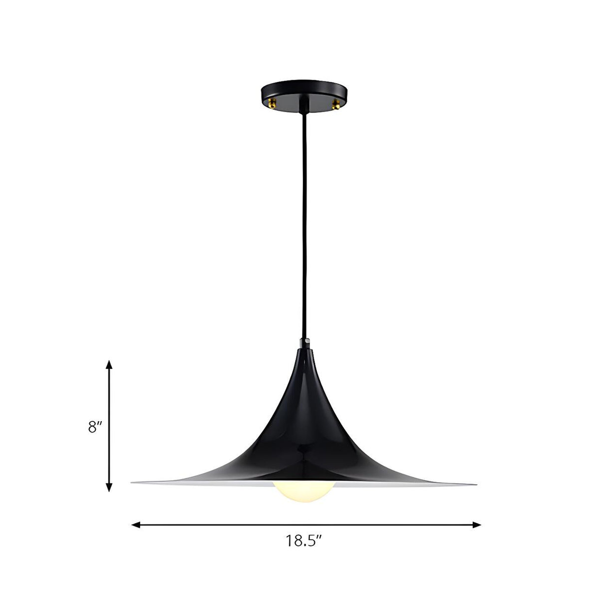 Nordic Flared Modern Glossy Metal Cone Pendant Light Image - 6