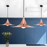 Nordic Flared Modern Glossy Metal Cone Pendant Light Image - 7