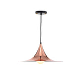 Nordic Flared Modern Glossy Metal Cone Pendant Light Image - 8