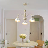 Nordic Floral Metal Dining Room White Large Chandelier Image - 1