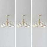 Nordic Floral Metal Dining Room White Large Chandelier Image - 16