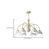 Nordic Floral Metal Dining Room White Large Chandelier Image - 22