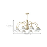 Nordic Floral Metal Dining Room White Large Chandelier Image - 23