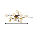 Nordic Flower Branch Ball Decor Ceiling Fan with Light Image - 14