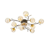 Nordic Flower Branch Ball Decor Ceiling Fan with Light Image - 5