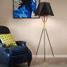 Nordic Geometric Tripod Black Metal LED Floor Lamp Image - 1