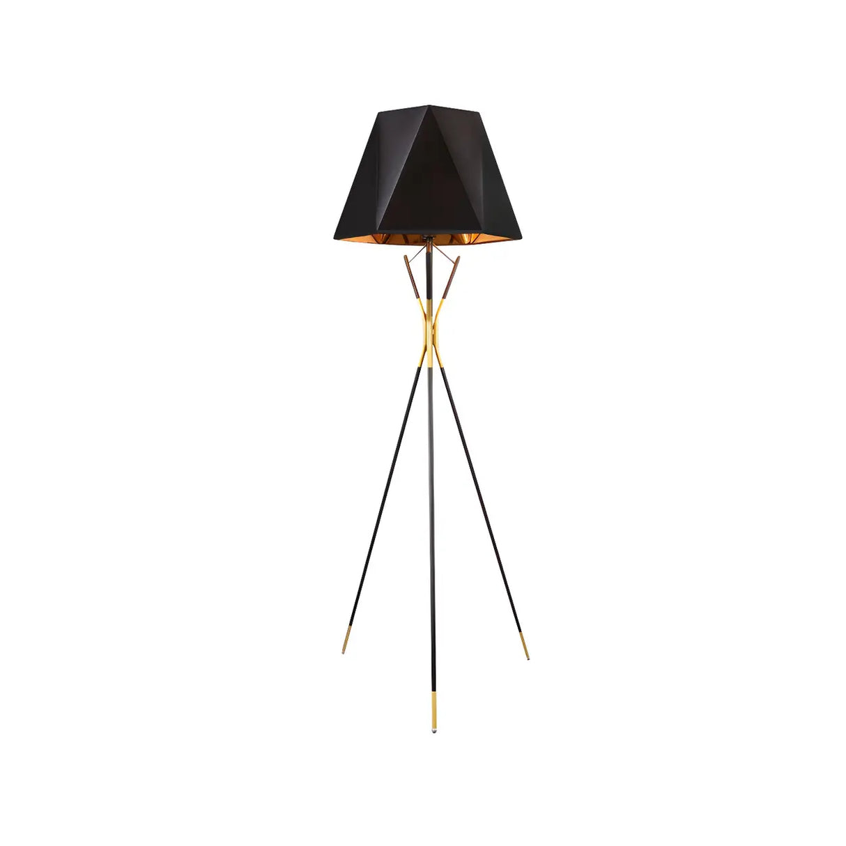 Nordic Geometric Tripod Black Metal LED Floor Lamp Image - 3