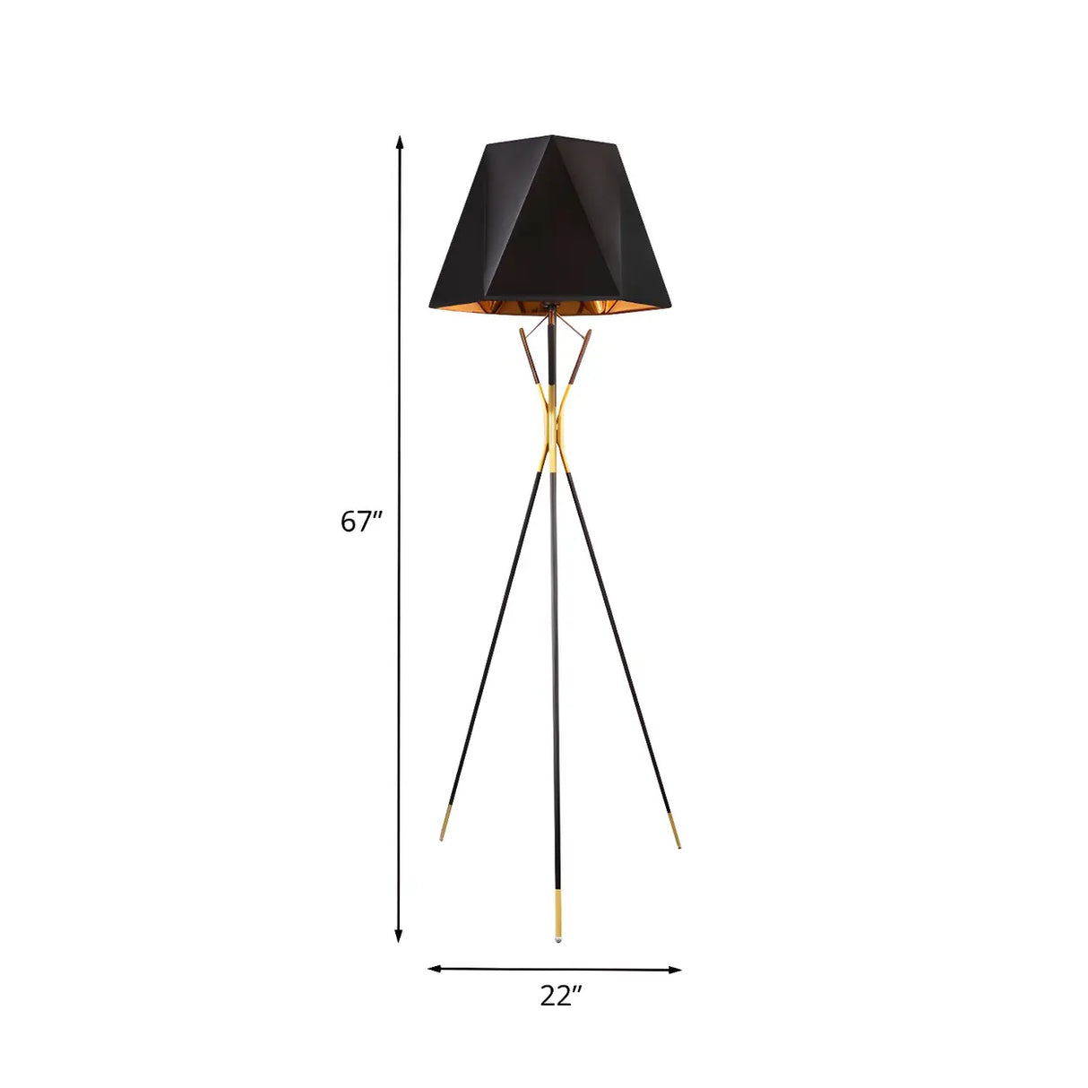 Nordic Geometric Tripod Black Metal LED Floor Lamp 