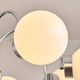 Nordic Globe Chrome Living Room White 8-Light Chandelier Image - 20