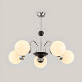 Nordic Globe Chrome Living Room White 8-Light Chandelier Image - 8