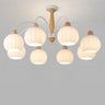 Nordic Globe Glass Living Room White 8-Light Chandelier Image - 11