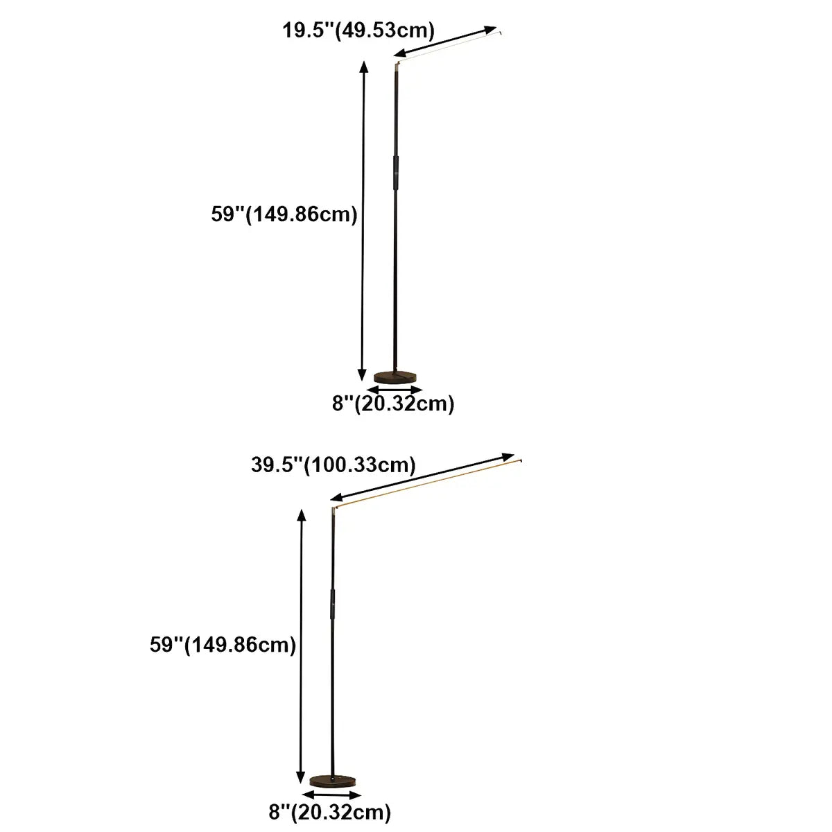 Nordic Iron LED Silica Gel Strip Bedroom Floor Lamp 