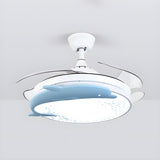 Nordic Kids Room Dolphin LED Ceiling Fan with Light Image - 11