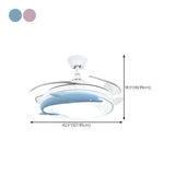 Nordic Kids Room Dolphin LED Ceiling Fan with Light #size