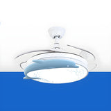 Nordic Kids Room Dolphin LED Ceiling Fan with Light Image - 4