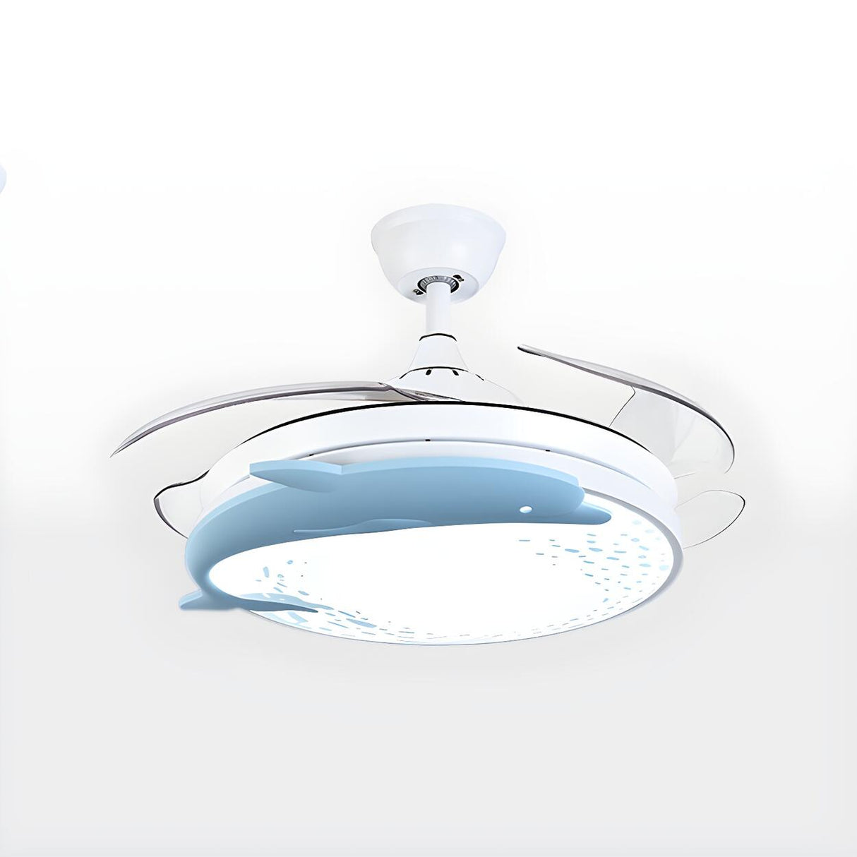 Nordic Kids Room Dolphin LED Ceiling Fan with Light Image - 9