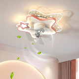 Nordic Kids Room Star-Shaped Ceiling Fan with Light Image - 1