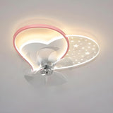 Nordic Kids Room Star-Shaped Ceiling Fan with Light Image - 11