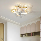 Nordic Kids Room Star-Shaped Ceiling Fan with Light Image - 3