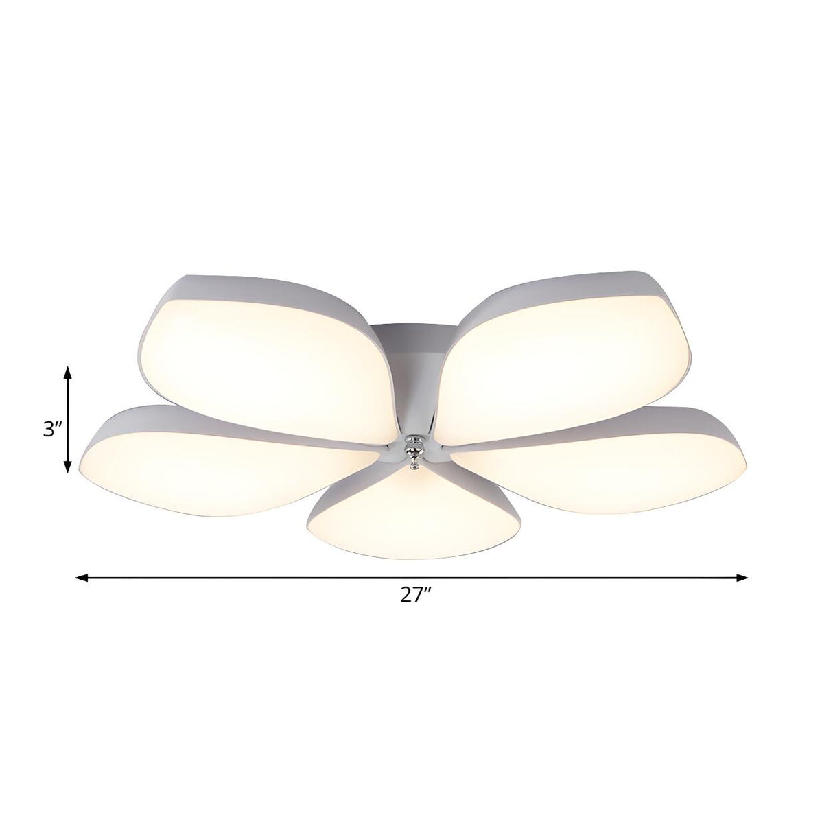 Nordic Large White Petal LED Flush Mount Light 3-Light Image - 12