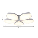 Nordic Large White Petal LED Flush Mount Light 3-Light Image - 12