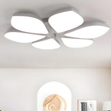 Nordic Large White Petal LED Flush Mount Light 3-Light Image - 14