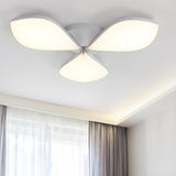 Nordic Large White Petal LED Flush Mount Light 3-Light Image - 2