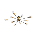 Nordic Large Wood Sputnik Semi-Flush Mount Lamp 6-Light Image - 9