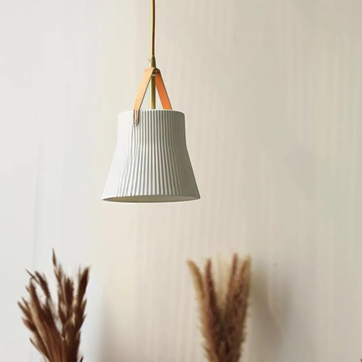 Nordic Living Room White Ceramics Cylinder Pendant Light Image - 12