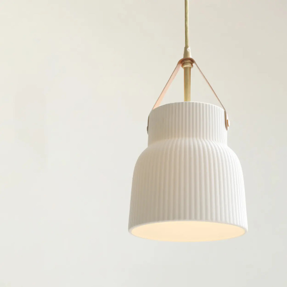 Nordic Living Room White Ceramics Cylinder Pendant Light Image - 5