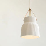 Nordic Living Room White Ceramics Cylinder Pendant Light Image - 5