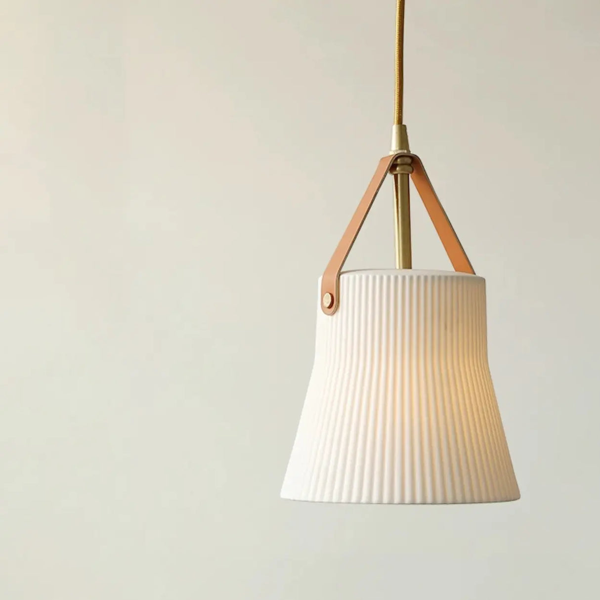 Nordic Living Room White Ceramics Cylinder Pendant Light Image - 6