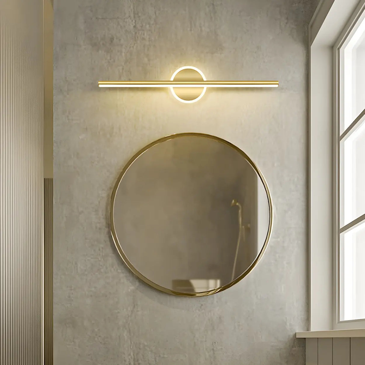 Nordic Luxury Circular Accent Linear Metal Vanity Light Image - 1