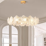 Nordic Luxury Frosted Glass Petal Bedroom Clear Chandelier Image - 13