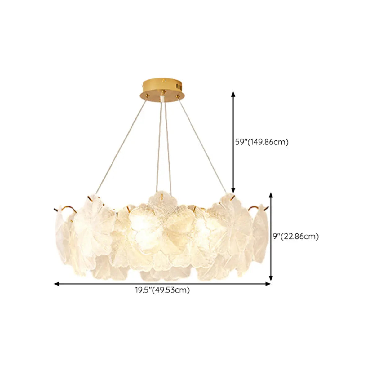 Nordic Luxury Frosted Glass Petal Bedroom Clear Chandelier 