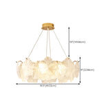 Nordic Luxury Frosted Glass Petal Bedroom Clear Chandelier #size