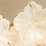 Nordic Luxury Frosted Glass Petal Bedroom Clear Chandelier Image - 9