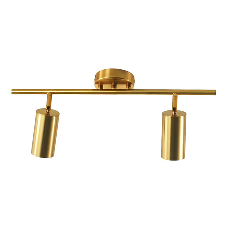 Nordic Luxury Gold Semi-Flush Linear Metal Track Light Image - 2