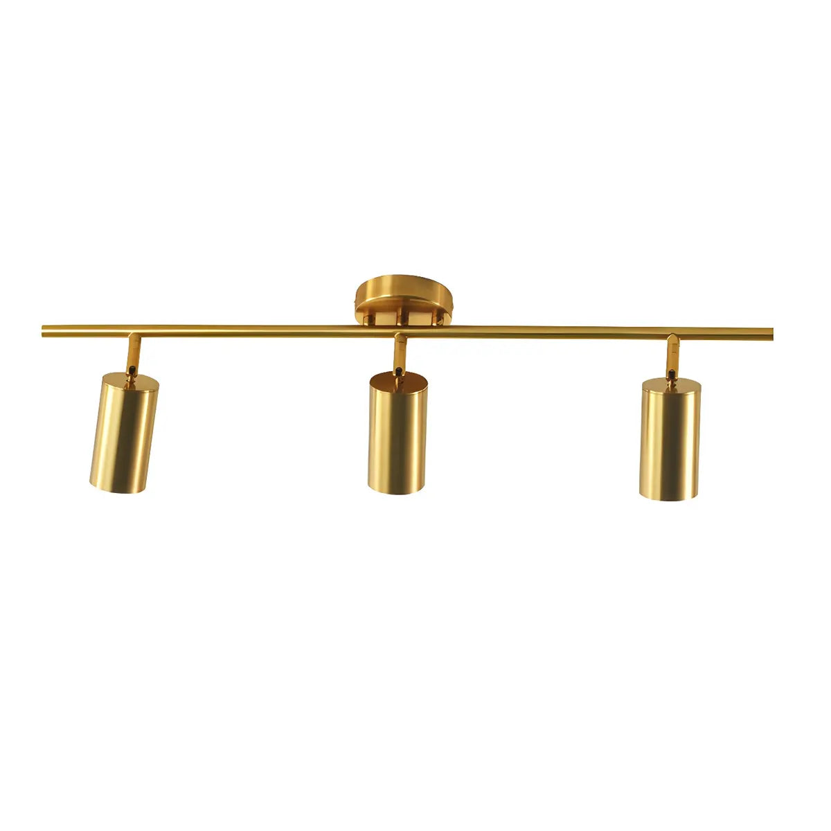 Nordic Luxury Gold Semi-Flush Linear Metal Track Light Image - 3