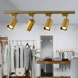 Nordic Luxury Gold Semi-Flush Linear Metal Track Light Image - 4