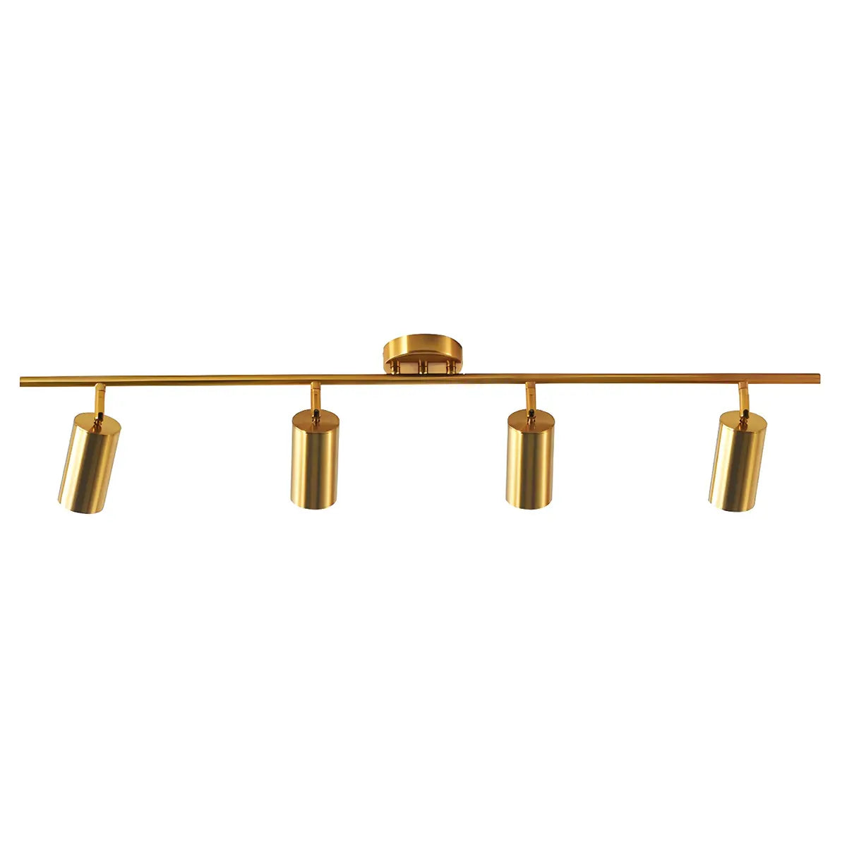 Nordic Luxury Gold Semi-Flush Linear Metal Track Light Image - 5