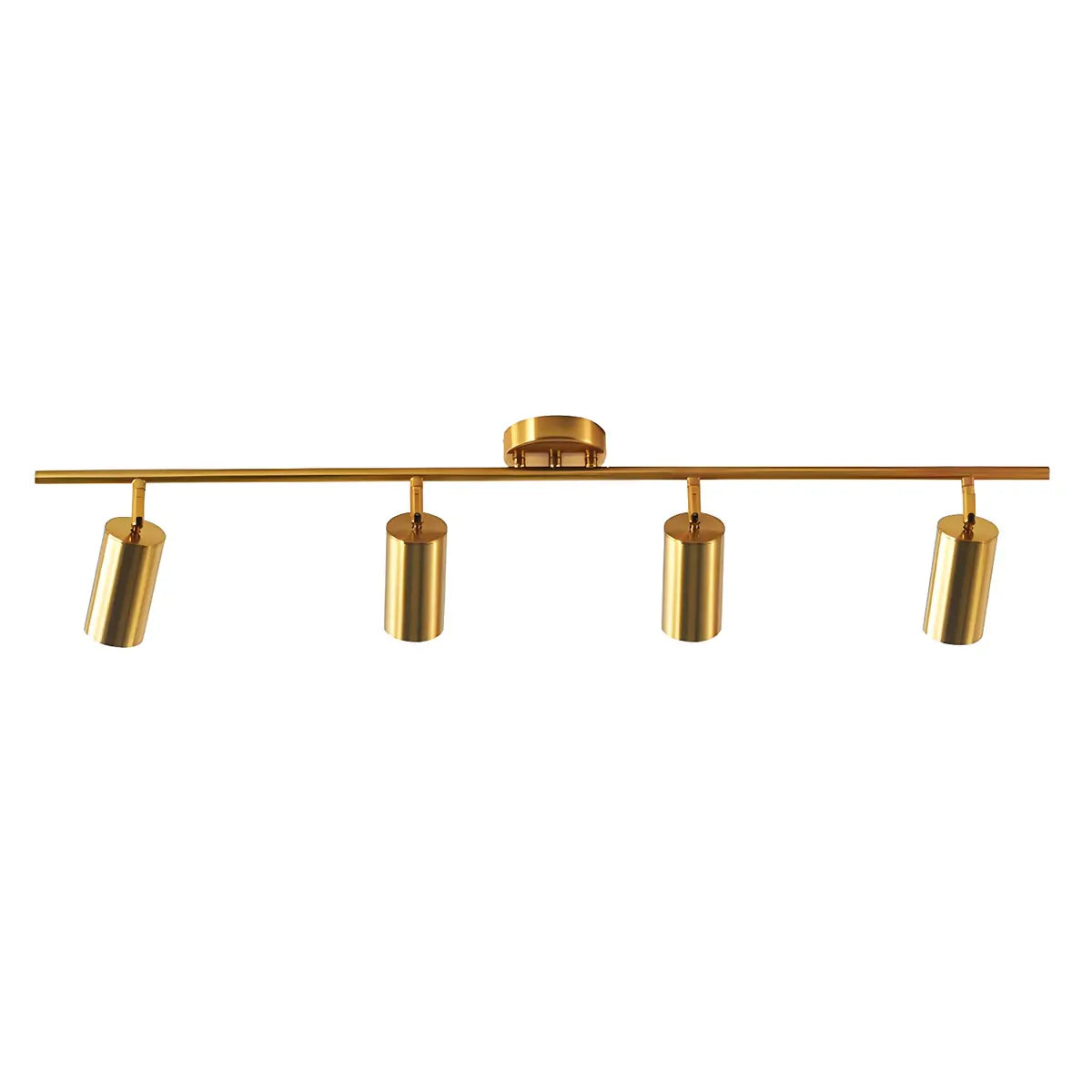 Nordic Luxury Gold Semi-Flush Linear Metal Track Light Image - 8