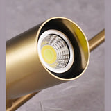 Nordic Luxury Gold Semi-Flush Linear Metal Track Light Image - 9