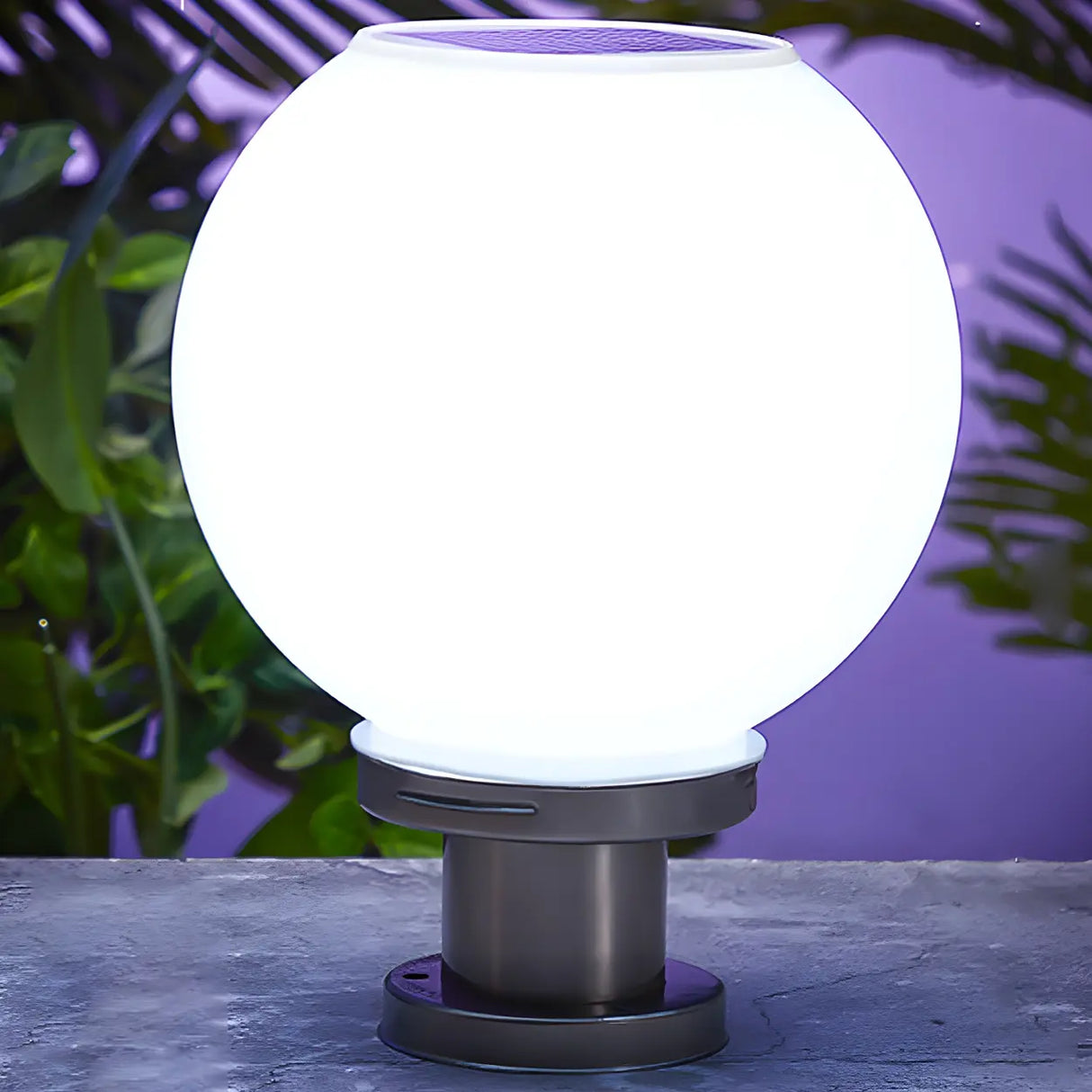 Nordic Metal Ball Shape Solar Pillar Outdoor Table Lamp Image - 8