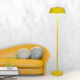 Nordic Metallic Dome Yellow Living Room Floor Lamp Image - 1