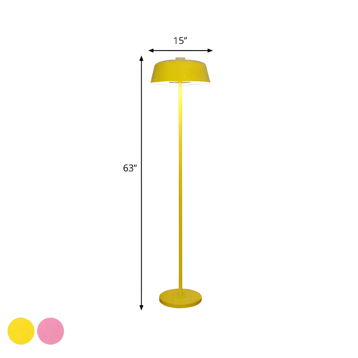 Nordic Metallic Dome Yellow Living Room Floor Lamp 