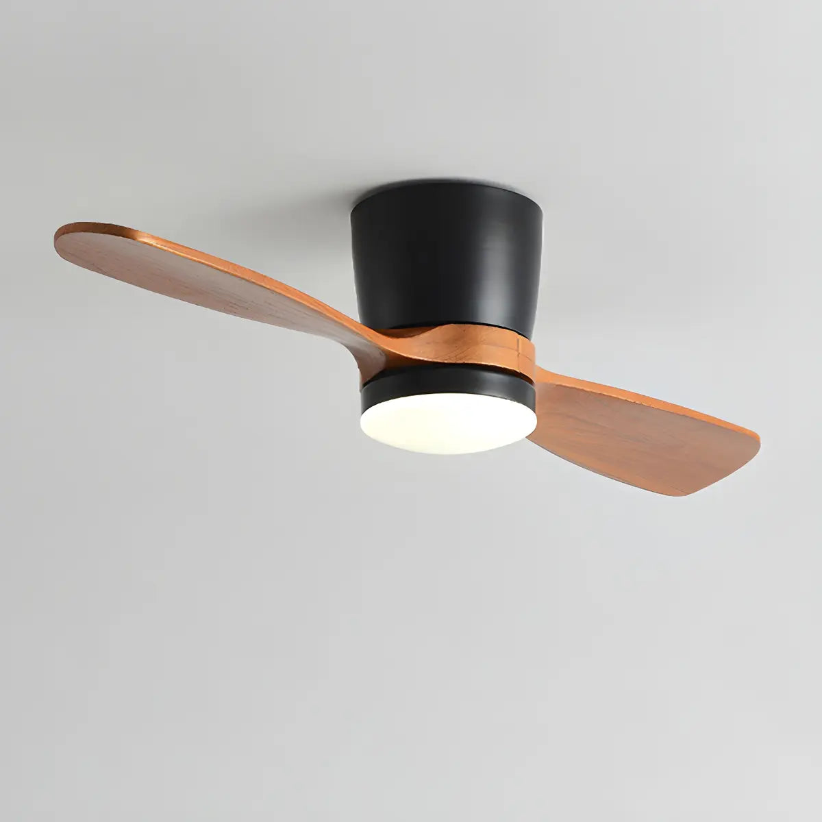 Nordic Minimalist 2-Blade Wooden Ceiling Fan With Light Image - 2