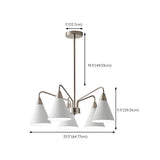 Nordic Minimalist Cone Metal White 3 Lights Chandelier Image - 14